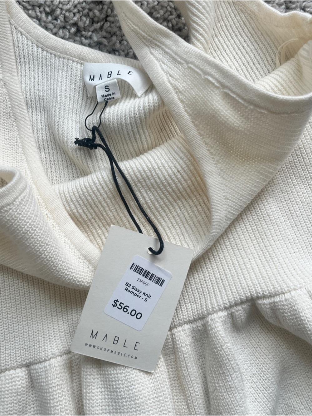 Mable Ivory Knit Romper Dress | Size S | NWT | - Picture 4 of 6